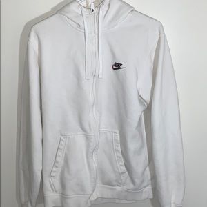White Nike Zip-Up Hoodie